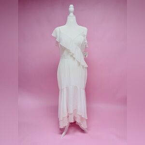 DB Studio White Ruffle Dress
